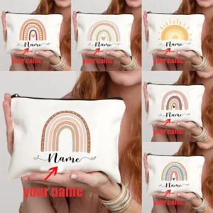 Personalized Rainbow Makeup Bag