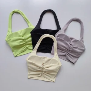 Pleated Back Sports Bra