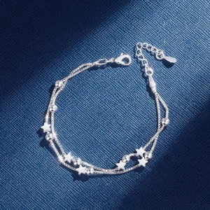 Sterling Silver Star Beads Bracelet