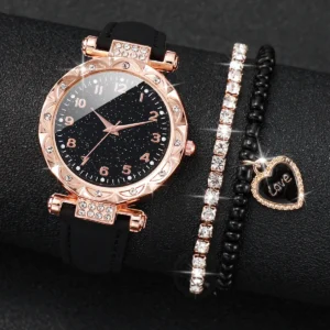 Rhinestone Womens Watch Set