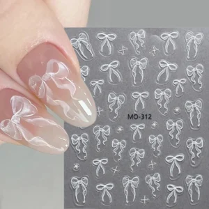 3D Bowknot Flower Nail Stickers