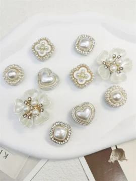Shoe Charm Pins - Floral Pearl Design
