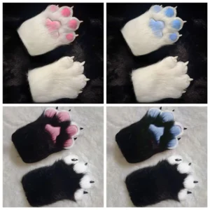Furry Cat Paw Gloves