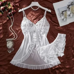 Sheer Tulle Nightgown Set