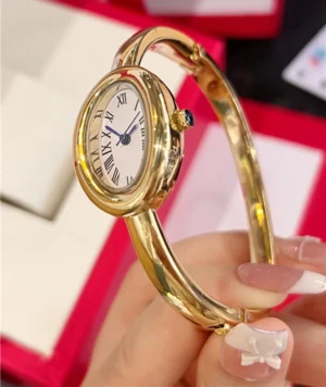 Luxury Oval Diamond Wrist Watch