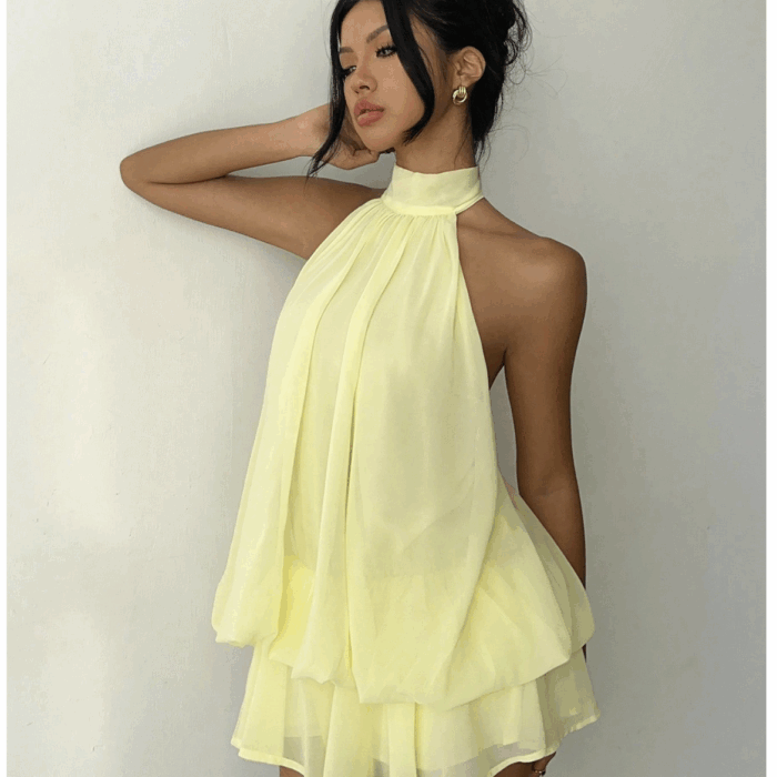 Aloruh Women's Chiffon Elegant Butter