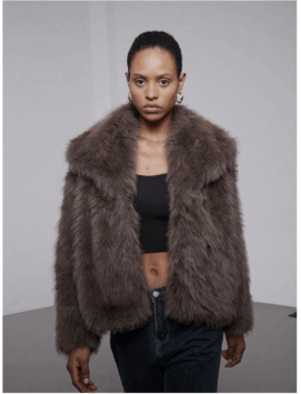 Women's Casual Faux Fur Collar Long Sleeve Coat Jacket, Fashionable & Elegant, Autumn/Winter