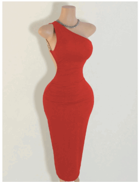 Mistrie Women's Sexy Spaghetti Strap Chain Decor Backless Long Dress