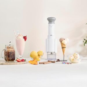 Cuisinart FastFreeze 5-in-1 Ice Cream, Sorbet, Milkshakes, Slushies and Mix-In Frozen Dessert Maker, Compact Machine, Easy to Use, Includes 3 Mixing Cups with Lids, ICE-FD10 0.5-Pint Dessert Maker
